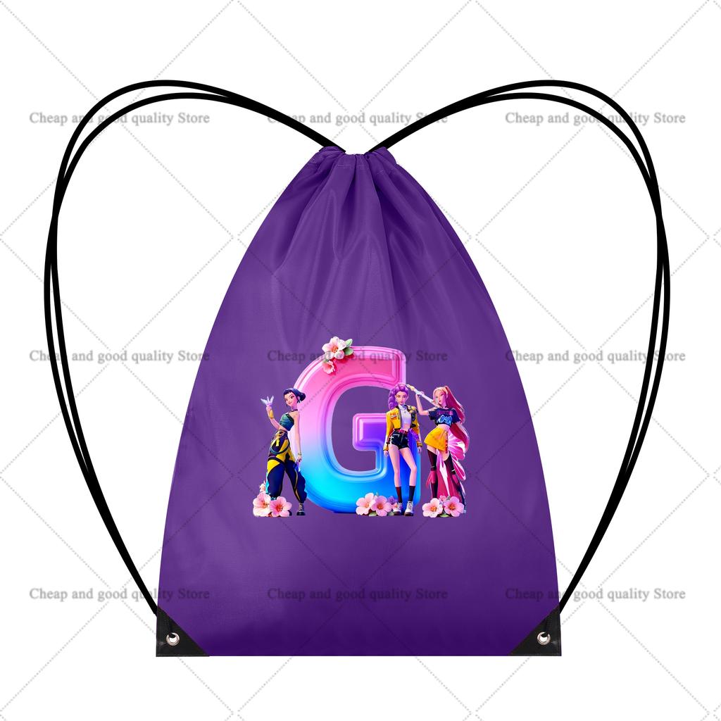 KPop Demon Hunters Bundle Pocket Drawstring Backpack Youth Fashion Large Capacity Sport Bag Cartoon Gift Bags Cycling Knapsack Kid Friendly