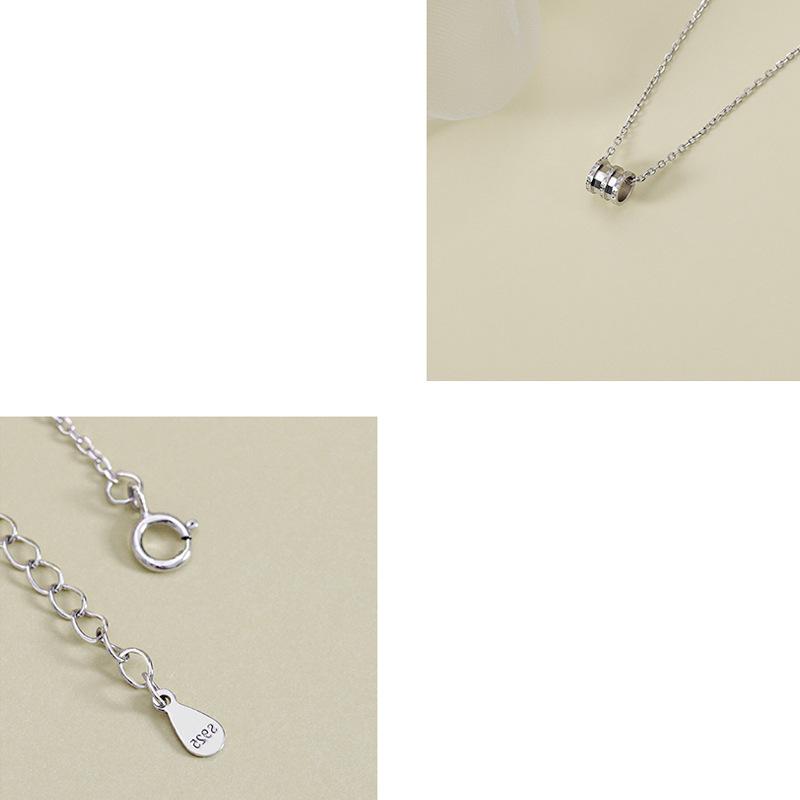 S925 sterlingsølv halskjede lite midje halskjede ins trend mote bil blomst sirkel feminin kragebeinskjede