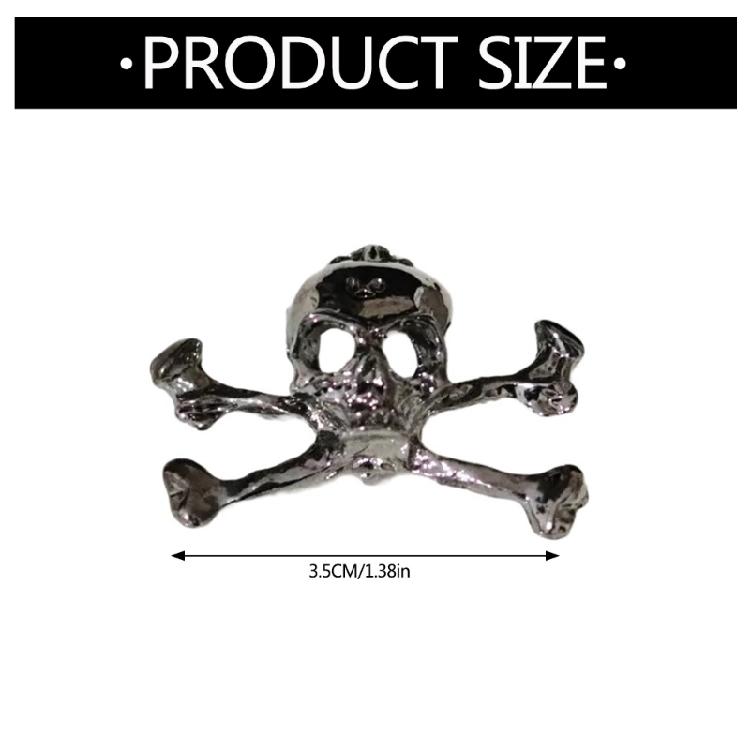 Skull Lapel Pin Brooch for Women Men, Punk Skeleton Head Brooches Pin Halloween Costume Accessories Statement Jewelry