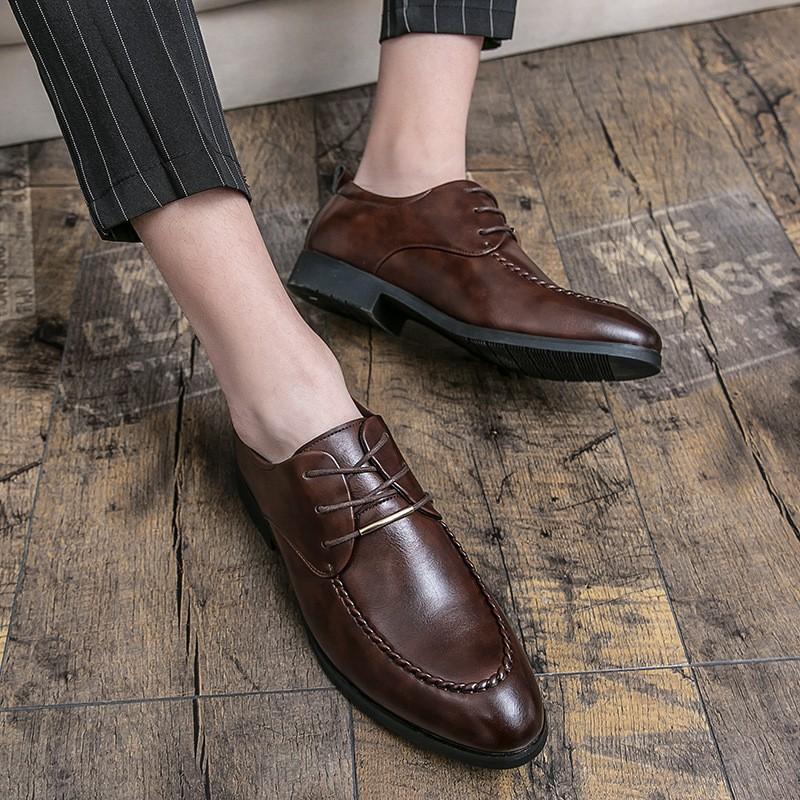 Men's shoes large size leather shoes fashion men's business dress shoes trend British gentleman shoes wedding shoes