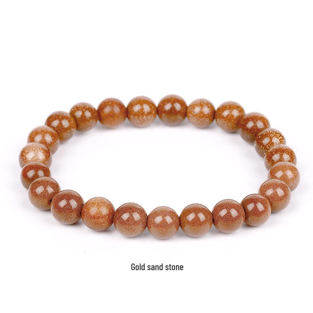 She Yao Natürlicher Kristallachat Tigerauge Armband - Modeschmuck mit einzelnen runden Perlen