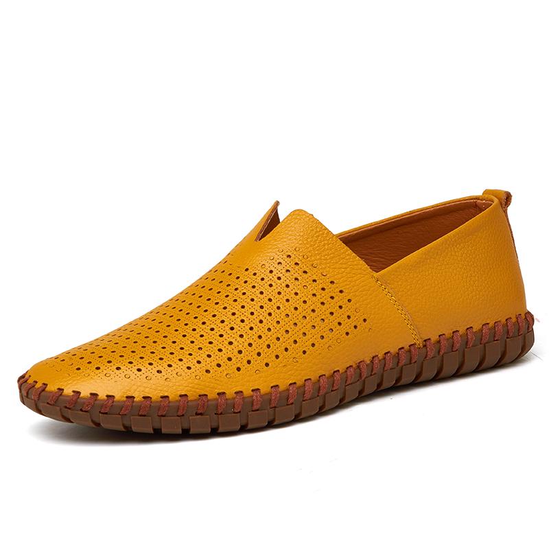 Fashion Genuine Leather Men's Loafers Handmade Casual Shoes Leisure Walk Man Driving Flats Slip-on Shoes Comfy Moccasins Plus Size 38-50