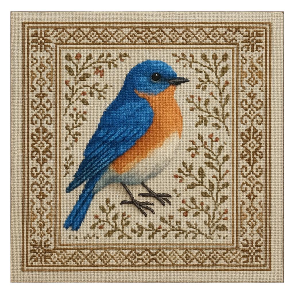 Stamped Cross Stitch Kits with Birds Patterns DIY Handmade Sewing Craft Needlepoint Kits DIY Embroidery Kit for Adults Beginners