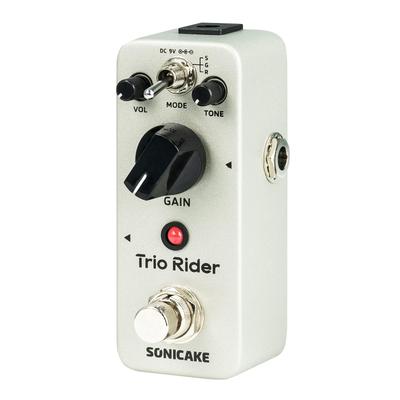 SONICAKE Trio Rider Gitarren-Mini-Pedal für E-Gitarre und Metal-Overdrive Trio Rider Pedal, Bass, Robuster Fußschalter, Pedal,