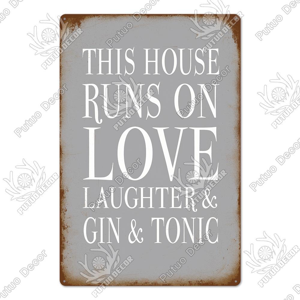 Mfoever Tin Decor Gin Brand Vintage Wine Tin Sign Metal Alcohol Plaque for Home Kitchen Bar Pub Club Man Cave Decoration Wall Decor