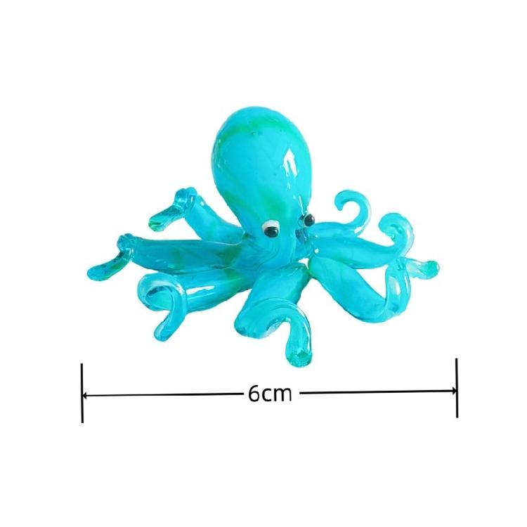 Mehrfarbige Kraken Kunstwerk Glas Tier Miniatur Figur Heim Büro Dekorationen Festliches Geschenk für Feiertage Partys Veranstaltung