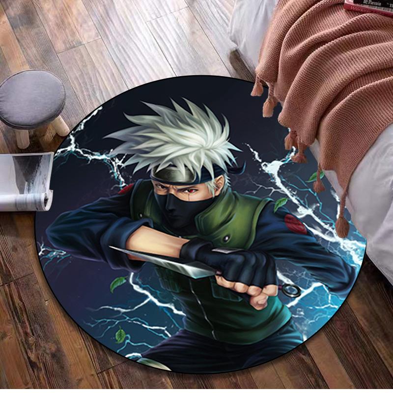 Naruto Circular Rug Office Decorative Carpet For Living Room Bedroom Door Mat Floor Carpet Computer Chair Area Rug