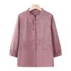 Summer 2025 Fashionable Chiffon Top for Middle-Aged and Elderly Women - Seven-Sleeve Design