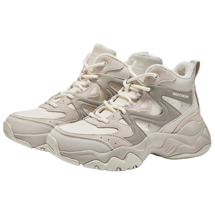 Skechers DLites Comode Versatili Aumenta Altezza Calde Mid-Top Scarpe da Papà Sneaker Donna Grigio 169078-NTGY