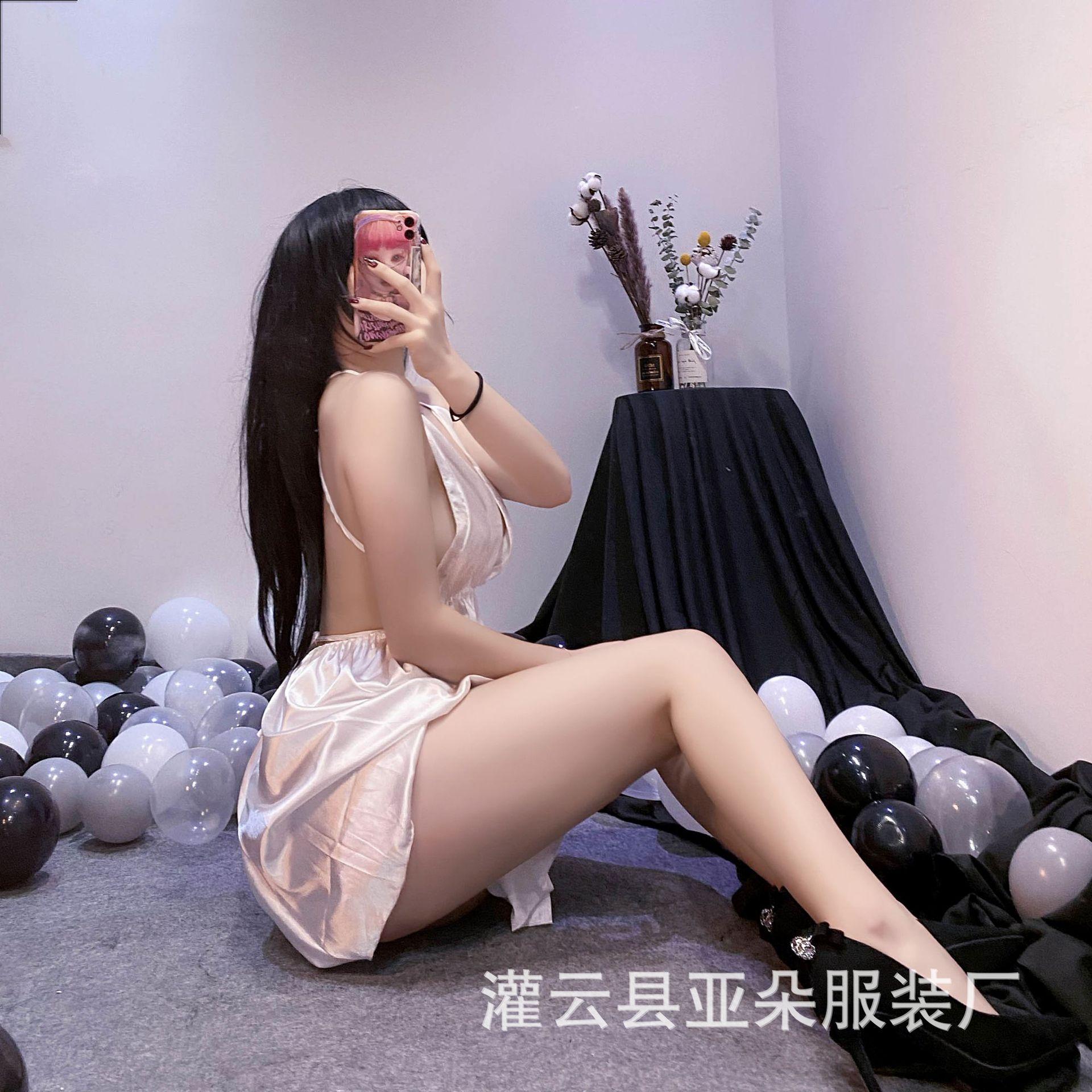 

Сексуальная пижама женская летняя шелковая сексуальная пижама с шортами милая женская домашняя одежда с открытой спиной one size fits all белый