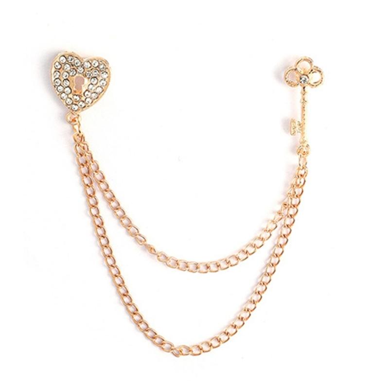 

Stylish Unisex Heart Key Pendant Necklace With Practical Metal Chain Fashion Accessory For Everyday Wear золотой