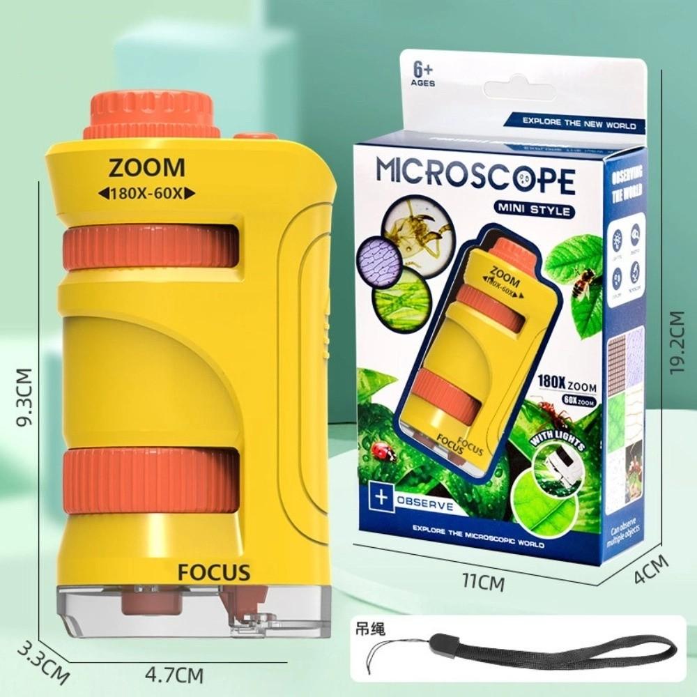 Zoom 60x-180x Portable Microscope Kids Science Toy Little Scientist Microscope