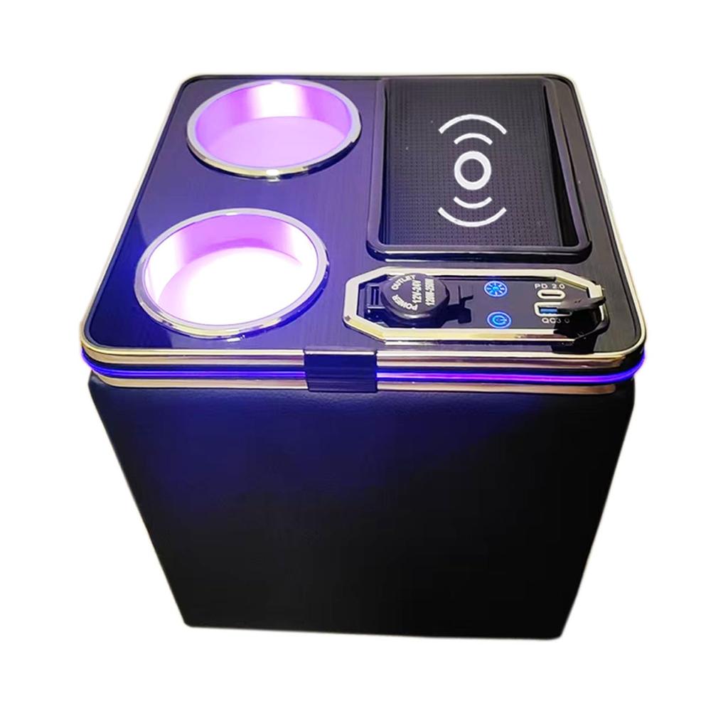 Yotetat Console Box for with Drink Custom Center Breathing Light with 7 Color Brightness and USB Car Storage Honda NBOX Custom Design for October 2023