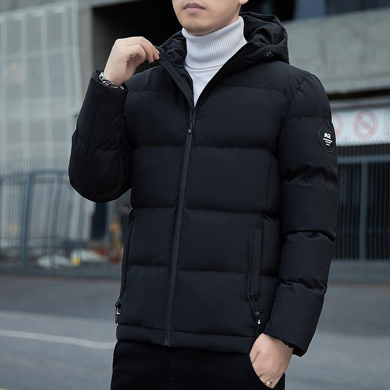 

Men s jacket autumn and winter new men s cotton-padded clothes trendy short cotton-padded jackets thickened velvet cotton-padded clothes men s 4XL чёрный