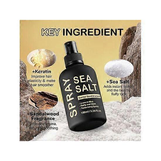Based Sea Salt Spray, Natural Finish Sea Salt Spray For Hair, Volumizes & Texturizes,Light & Non-Greasy Hair Styling Spray for Women Men 100ml