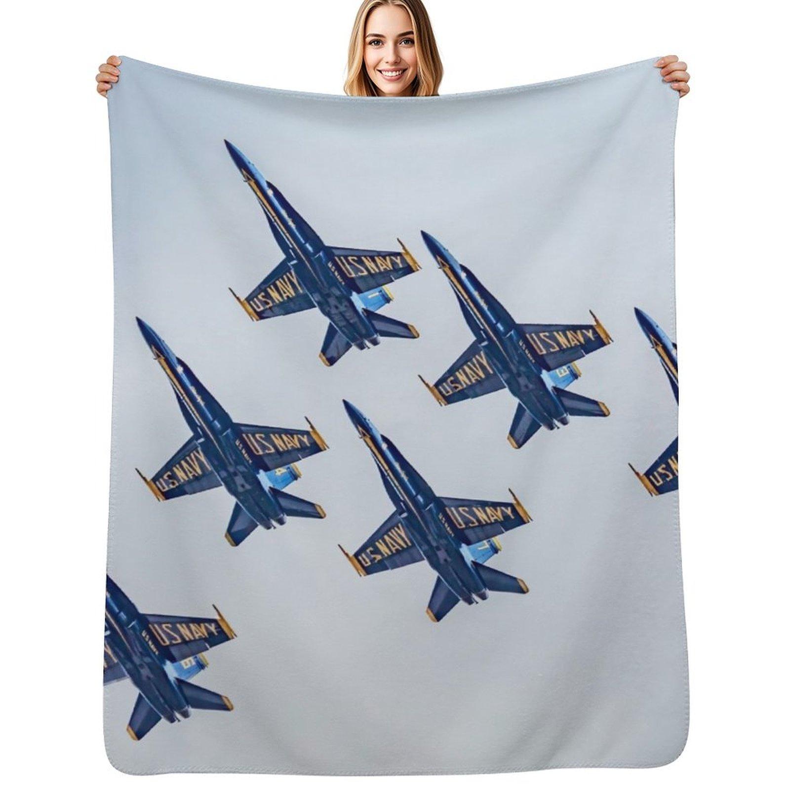 Blue Angels 6-Ship Throw Blanket Outdoor Soft Blanket for Picnic Beach Camping Size: 75*100cm, Weight: 230 GSM