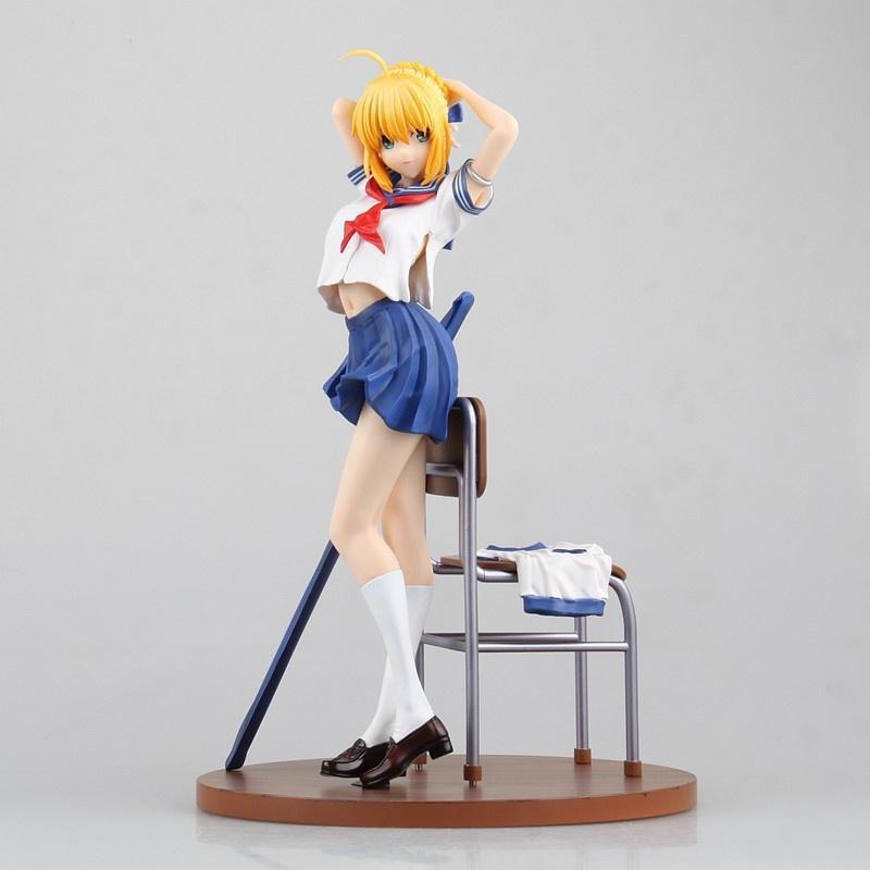 Anime Fate/Stay Night Saber Arutoria Pendoragon Sailor Suit Sexy Figure PVC Action Decoration Toy