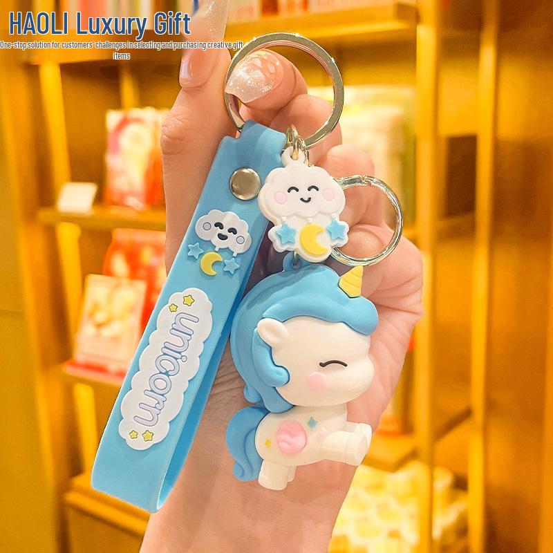 Cute Cartoon Unicorn Keychain: Women's Exquisite Doll Pendant for Bags & Car Keys