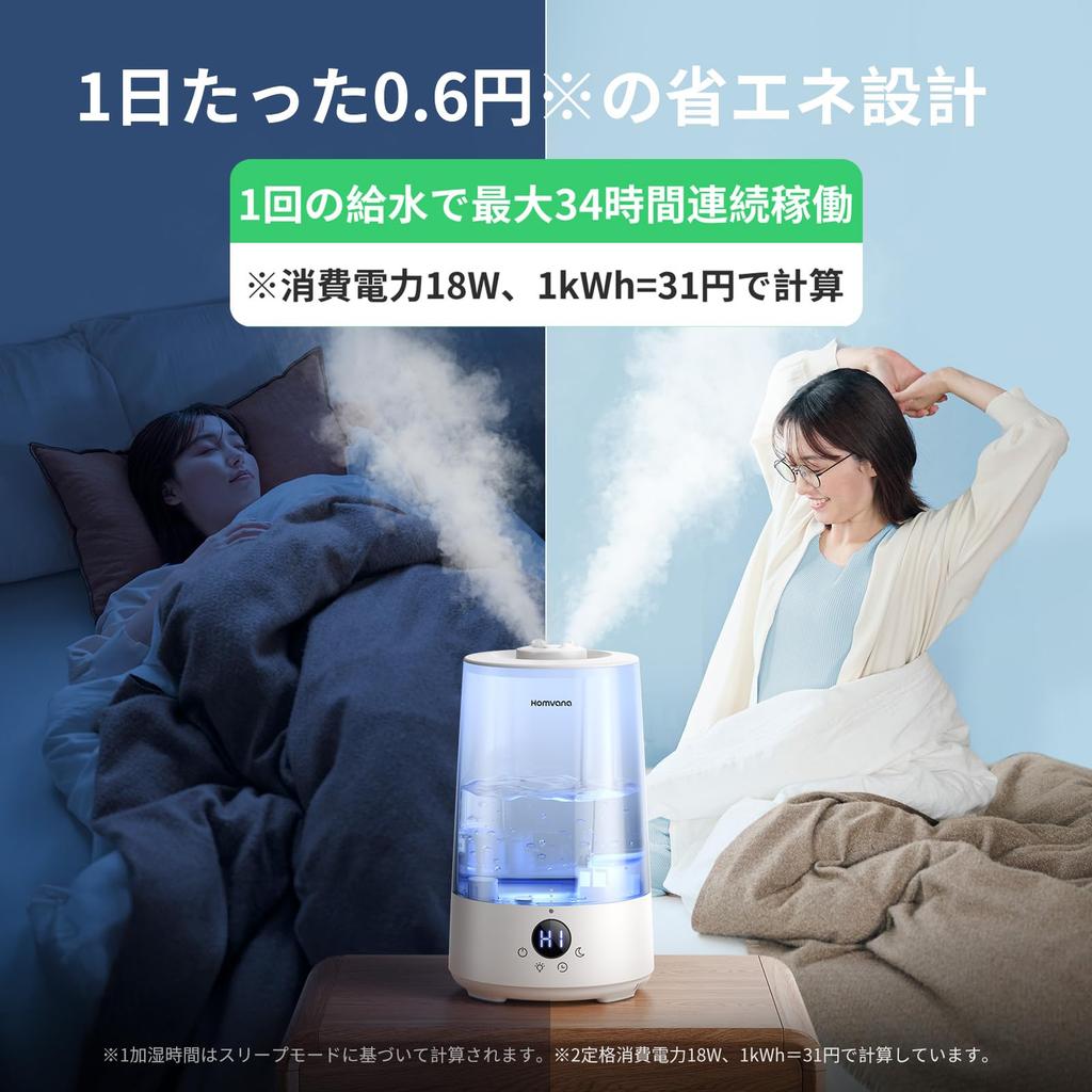 Homvana Aroma Humidifier for 16dB Double Large 25 Hours of Continuous Fits Up To 18 Tatami LED Ultrasonic Aroma Diffuser - [New 2025] 3-in-1 Design