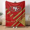 Name Custom San Francisco 49ers Print Flannel Blanket High Quality Warm Comfortable Cover for All Seasons Perfect for Gifts Home Decor