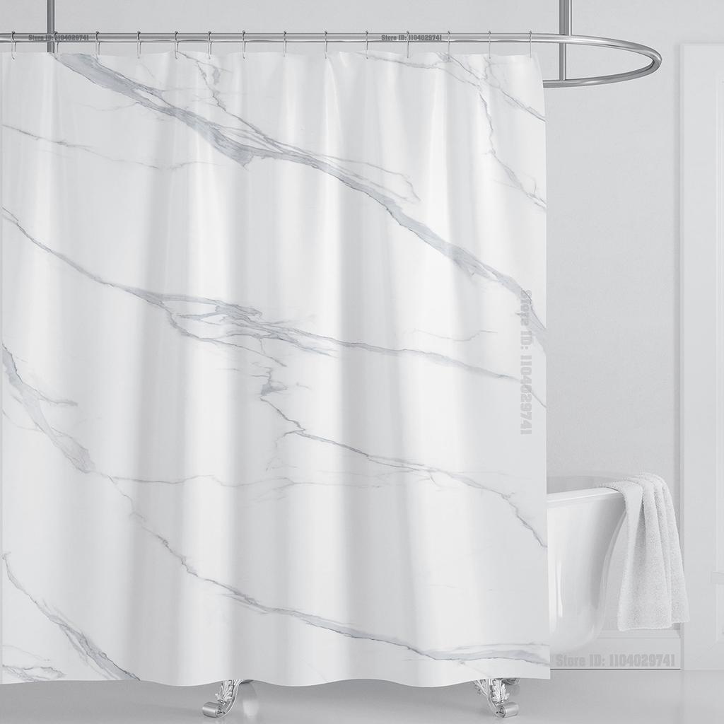 Marble Waterproof Shower Curtain Waterproof Shower Curtain for Bathroom Decor Printed Washable Shower Curtain with Hooks
