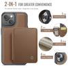 For iPhone 14 Case Leather Mobile Cover with Detachable Magnetic Card Bag