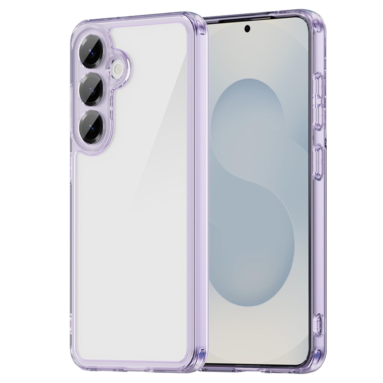 

For Samsung Galaxy S25 Case TPU+Acrylic Phone Back Cover Anti Yellowing Purple