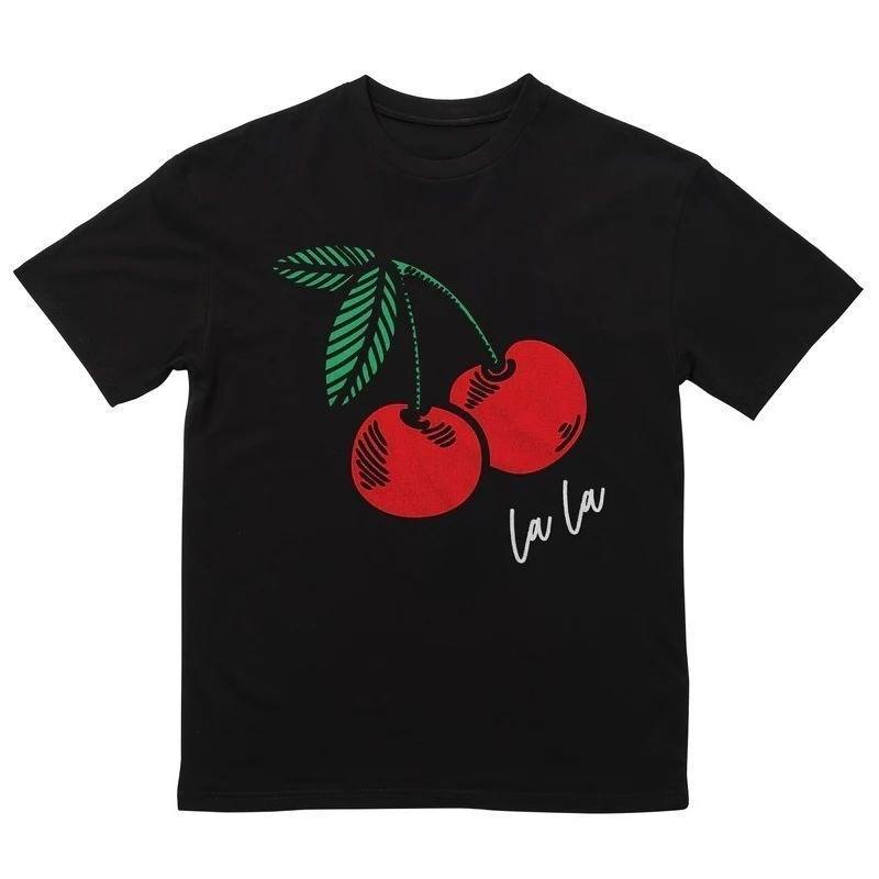 

2025 Autumn and Winter Heavy Cute Fruit Printing T-shirt Men s Women s Pure Cotton Casual Loose Personalized Versatile T-shirt 4XL