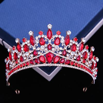 DIEZI Baroque 9 Colors Crystal Tiara Crown For Bridal Women Girls Wedding Elegant Luxury Princess Party Hair Dress Jewelry