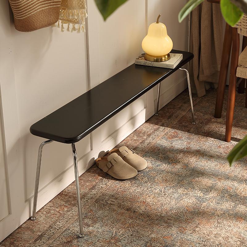 Vintage Solid Wood Bench, Entryway Storage Shoe Stool, Stylish Bed End Seat, Living Dining Rope Woven Long Seating