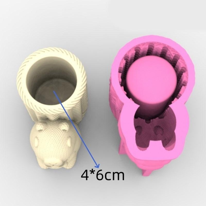 Creative Silicone Planter Mould Capybara Shape Silicone Texture for Making Unique Concrete Vases and Desk Pen Holders