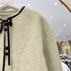 2024 Autumn/Winter French Chic Petite Double-Sided Cashmere Bow Coat