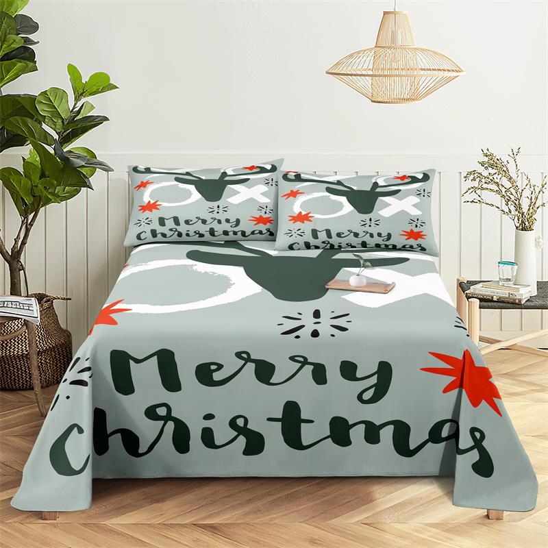 Christmas Bed Sheet Set Bedding Set Bed Flat Sheet Christmas Decorations Girl Bedsheet Bedding King Bed Sheets and Pillowcases