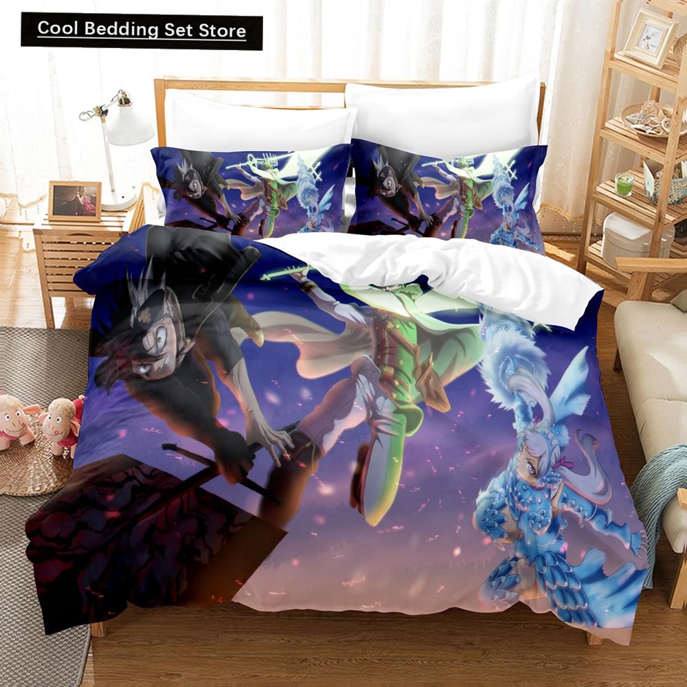 

3D-принт аниме черный клевер комплекты постельного белья пододеяльник с наволочкой двуспальный двуспальный двуспальный комплект постельного белья домашний текстиль EU single(135x200cm)