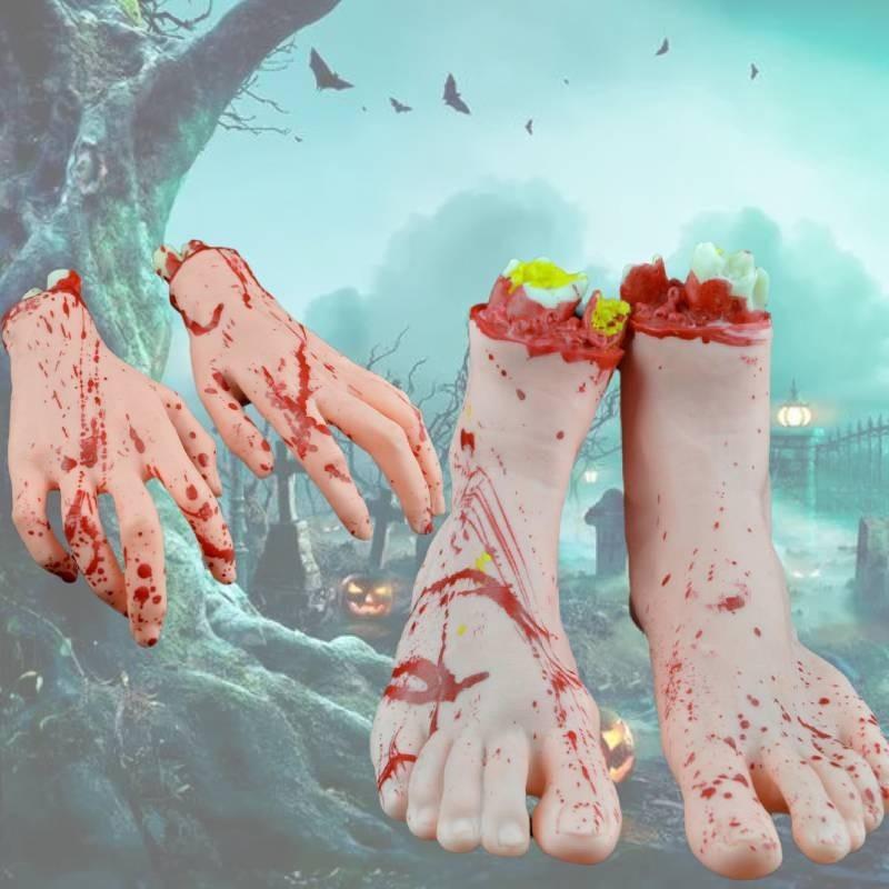Halloween Bloedige Lichaamsdelen Realistisch Hart Hersenen Afgehakte Hand Voet Kostuum Accessoires