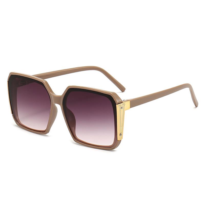 Luxury Metal Square Sunglasses, Vintage Oversized Frame Design, Uv400 Protection, Face Slimming Sunglasses 5632