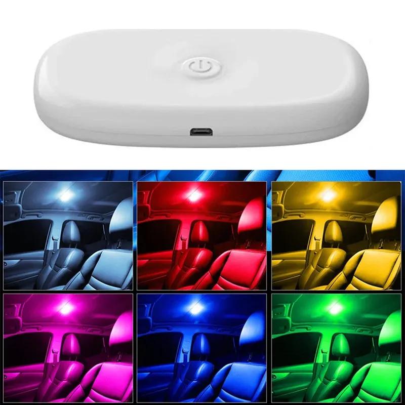 New Car Touch Light LED Wall Reading Lamp Magnet Base Car Ceiling Light Ambient Mood Trunk Lighting USB Rechargeable Lamp