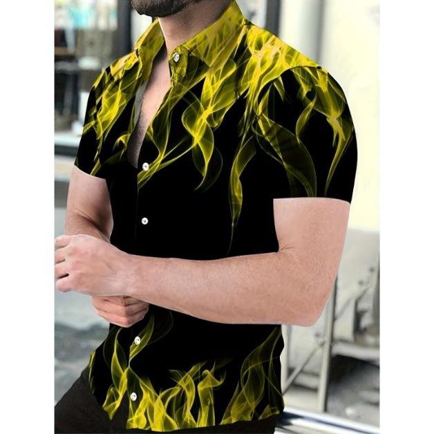 Spring and summer new fashion men's clothing men's short-sleeved shirt top cardigan source factory quick-drying short sleeves