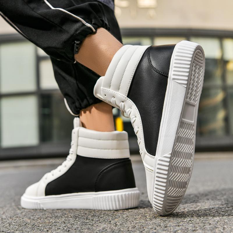High Top Skateboarding Shoes for Men Women 2025 Spring Men's Sneakers  Comfortable Unisex Leather Sneakers Size 35-47