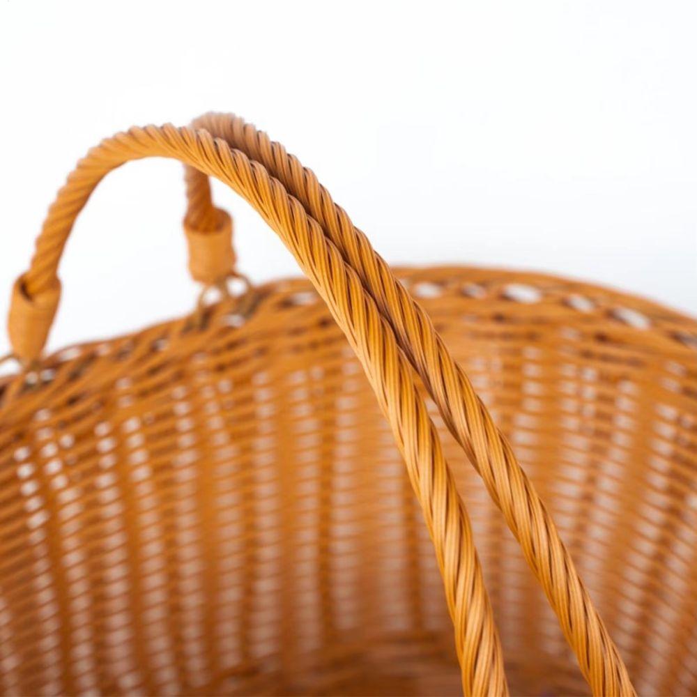 Oval Shape Shopping Basket With Handle Storage Basket New Wicker Basket Kitchen