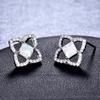 Fashion Ins Simple Style Platinum Square Stud Earrings Mini Cute Versatile Stud Earrings