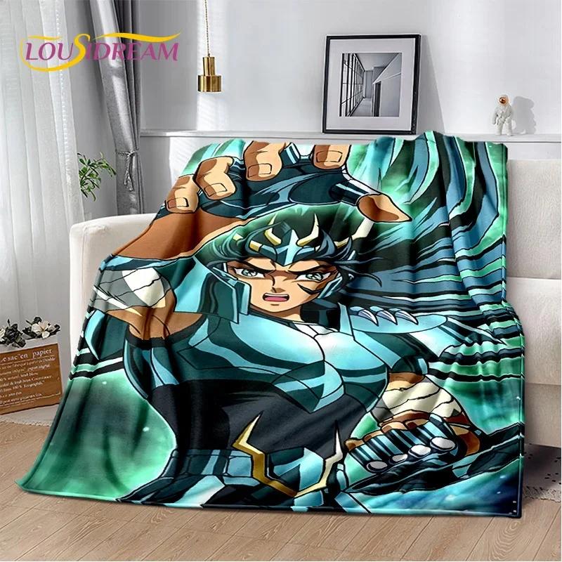 Animacinis Saint Seiya 3D Retro Anime HD Minkšti pledai, Šiltas flanelinis pledas piknikui, lovoms, sofai, namams, miegamajam, dovanos vaikams