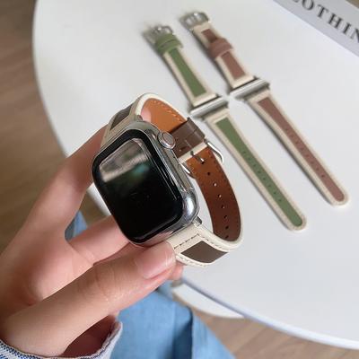 Vintage luksusowy skórzany pasek do paska do Apple Watch 7 4 5 6 45mm 41 44mm 40 42mm 38mm bransoletka do zegarka Iwatch 8 7 6 SE 5 4 3