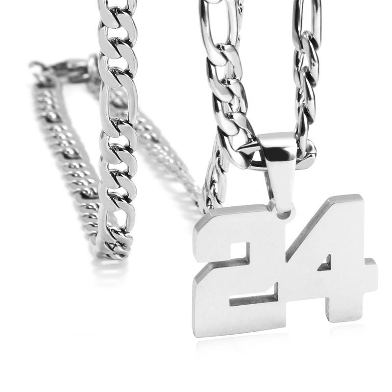 Men's Athlete Stainless Steel Sports Digital Necklace Baseball/Basketball/Soccer Team Inspiration Jewelry Spot