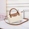 Borsa a Spalla in Pelle di Mucca Primo Strato Borsa a Tracolla da Donna Borsa a Mano a Forma di Raviolo Piccola Borsa Colore a Contrasto 6825