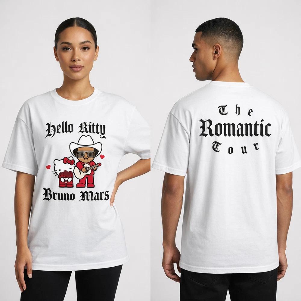 Hello Kitty x Bruno Mars The Romantic Tour PopUp 2026 Graphic Unisex TShirt S