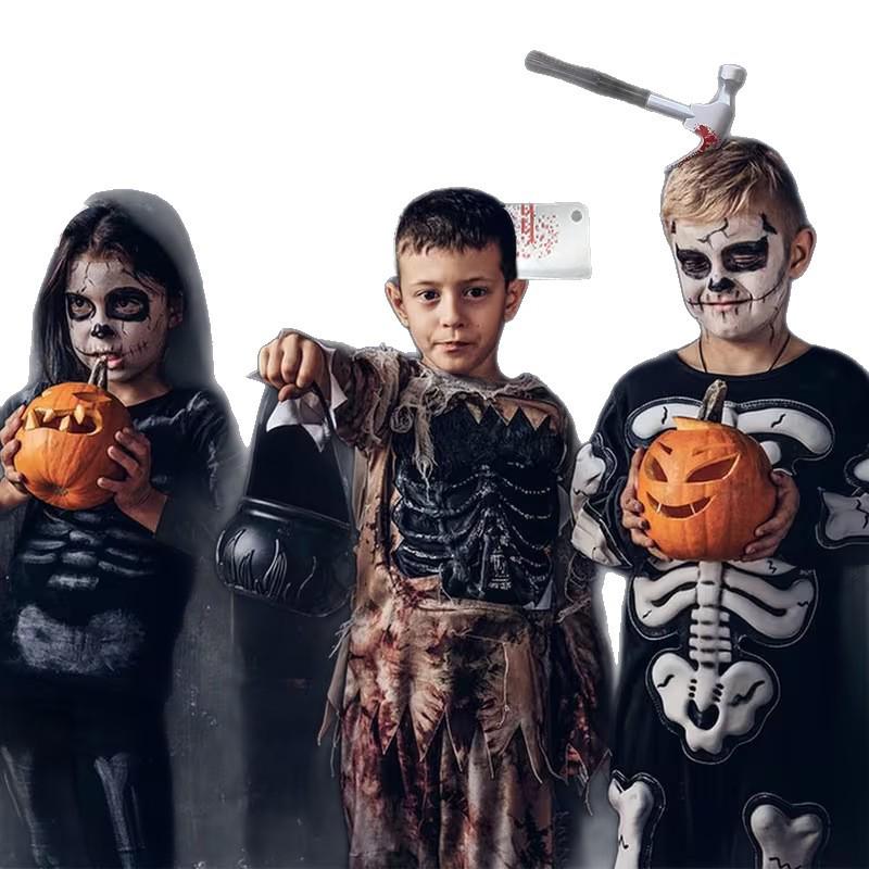 Halloween Blood Knife & Axe Headband - Prank Hair Accessory