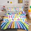 Happy Birthday Gift Bedding Set Party Festival Duvet Cover KingQueen For Kids Boys Girls Cartoon Polyester Quilt Cover