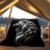 1pc Lion Head Sculpture Throw Blanket Polyester Fiber, Lightweight Flannel, Soft & Warm, All Season Use for Outdoor, Camping