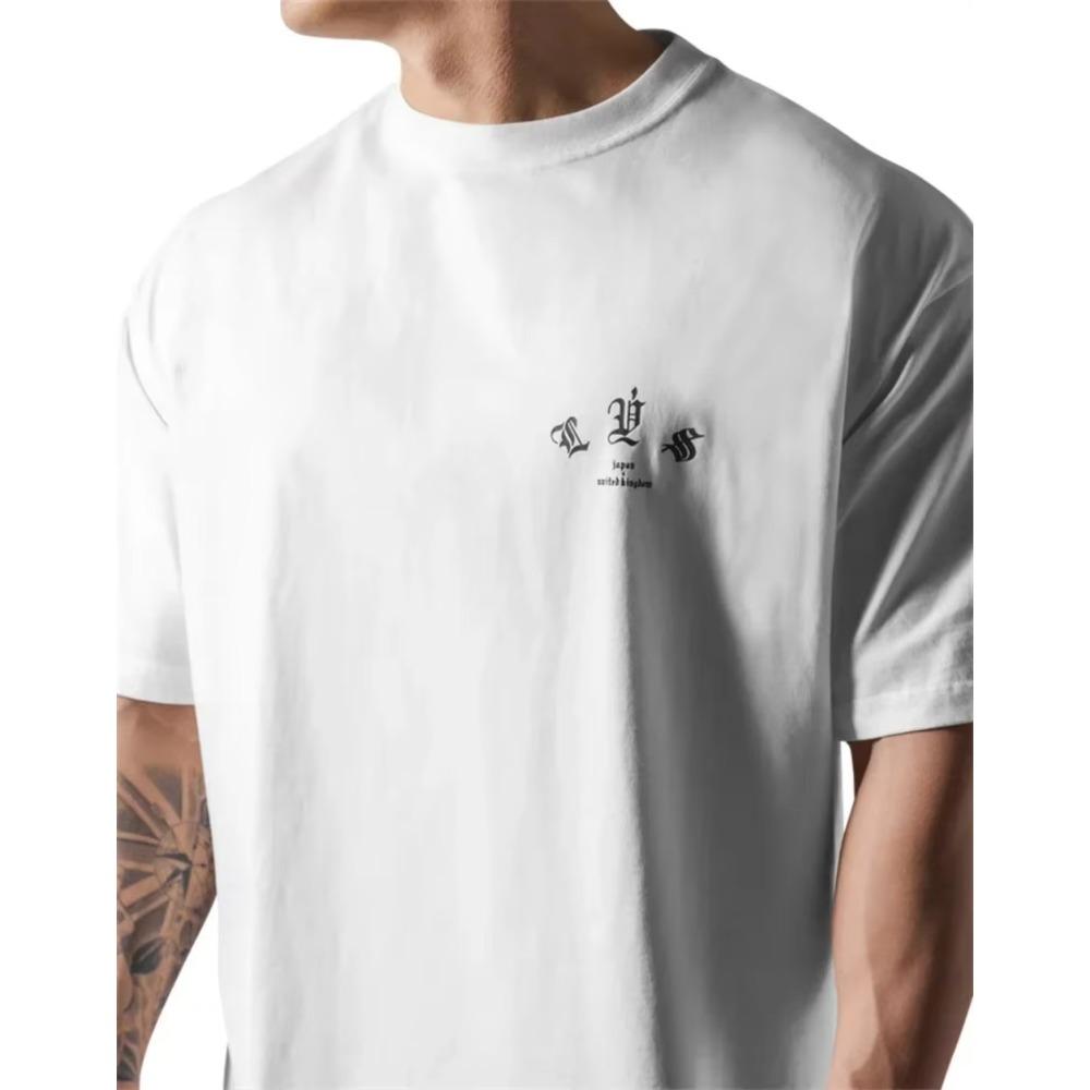 

LYFT Новая мужская футболка для фитнеса, для бега, тренировочная майка, повседневная свободная спортивная хлопковая футболка с коротким рукавом, топы для тренировок, футболка S